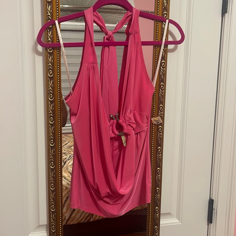 Pink cowl halter